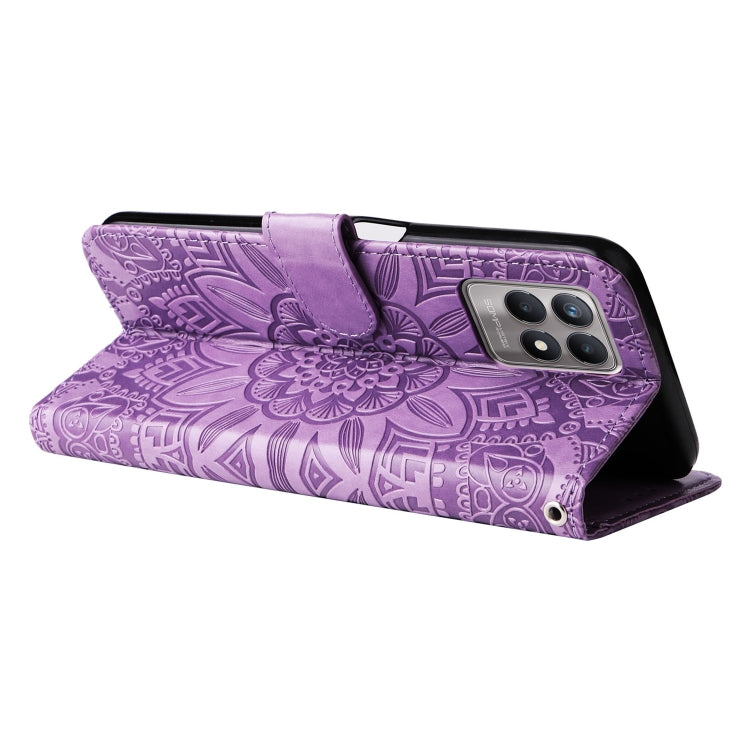 For OPPO Realme 8 4G / 8 Pro Embossed Sunflower Leather Phone Case