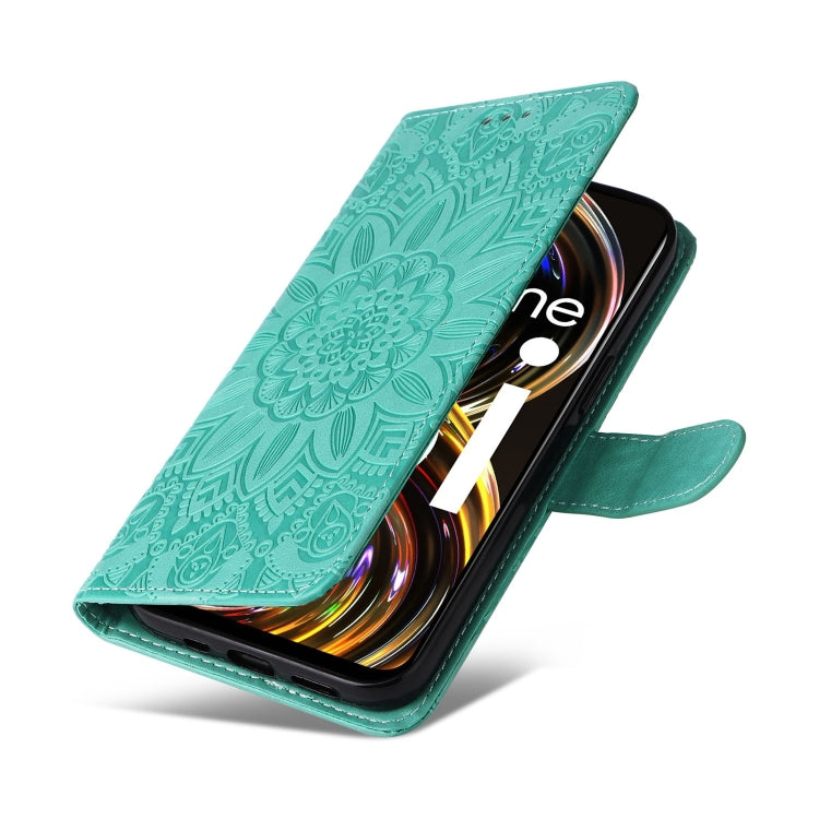 For OPPO Realme 8 4G / 8 Pro Embossed Sunflower Leather Phone Case