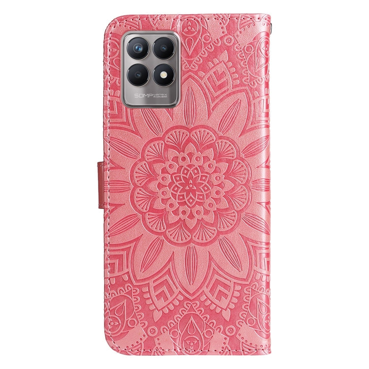 For OPPO Realme 8 4G / 8 Pro Embossed Sunflower Leather Phone Case
