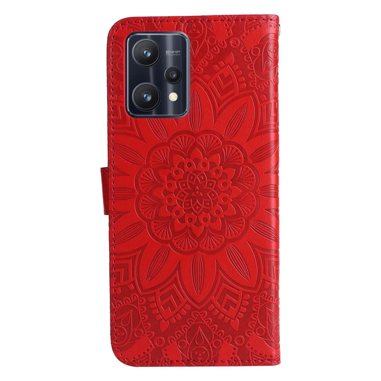 For OPPO Realme 8i / Narzo 50 4G Embossed Sunflower Leather Phone Case