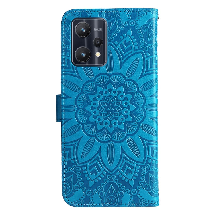 For OPPO Realme 8i / Narzo 50 4G Embossed Sunflower Leather Phone Case