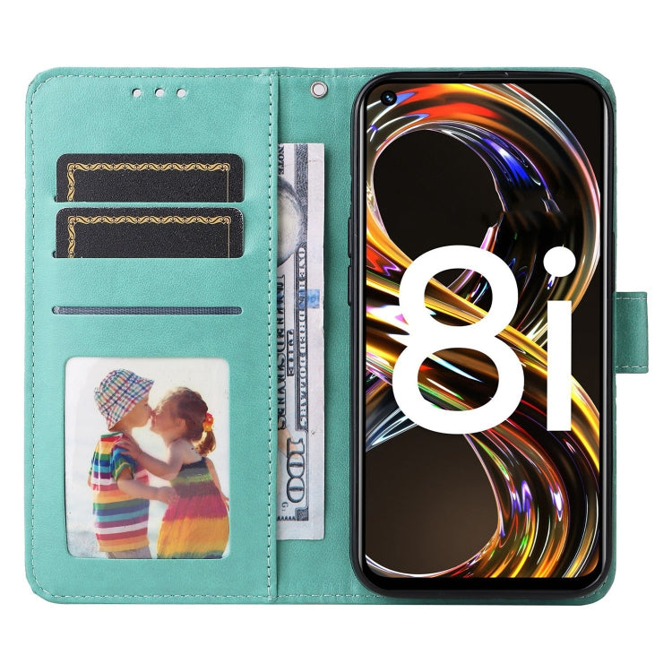 For OPPO Realme 8i / Narzo 50 4G Embossed Sunflower Leather Phone Case