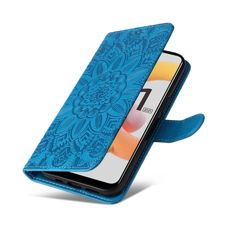 For OPPO Realme C11 2021 / C20 Embossed Sunflower Leather Phone Case