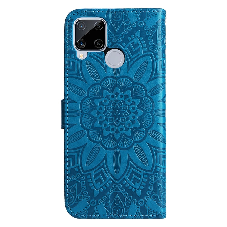 For OPPO Realme C15 / C12 / C25 Embossed Sunflower Leather Phone Case