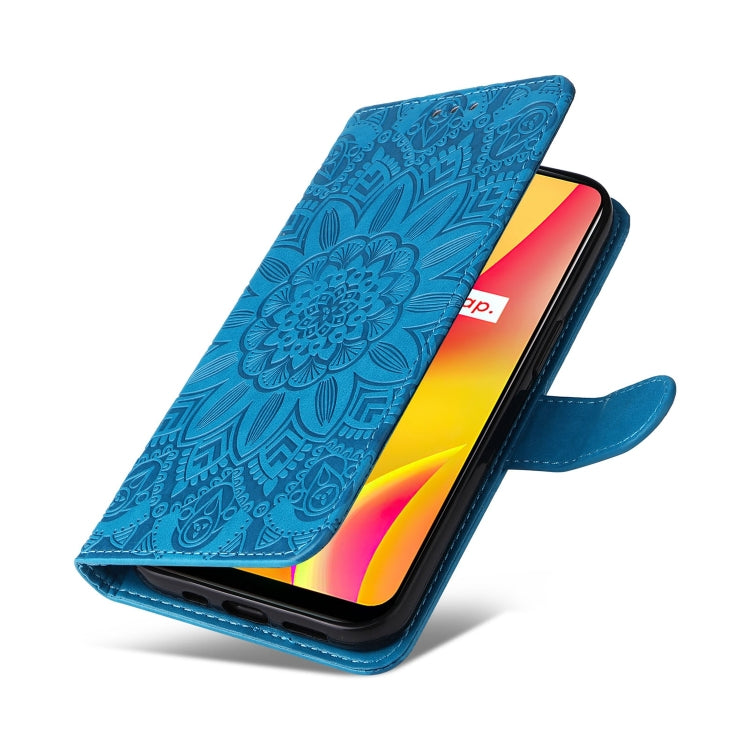 For OPPO Realme C15 / C12 / C25 Embossed Sunflower Leather Phone Case