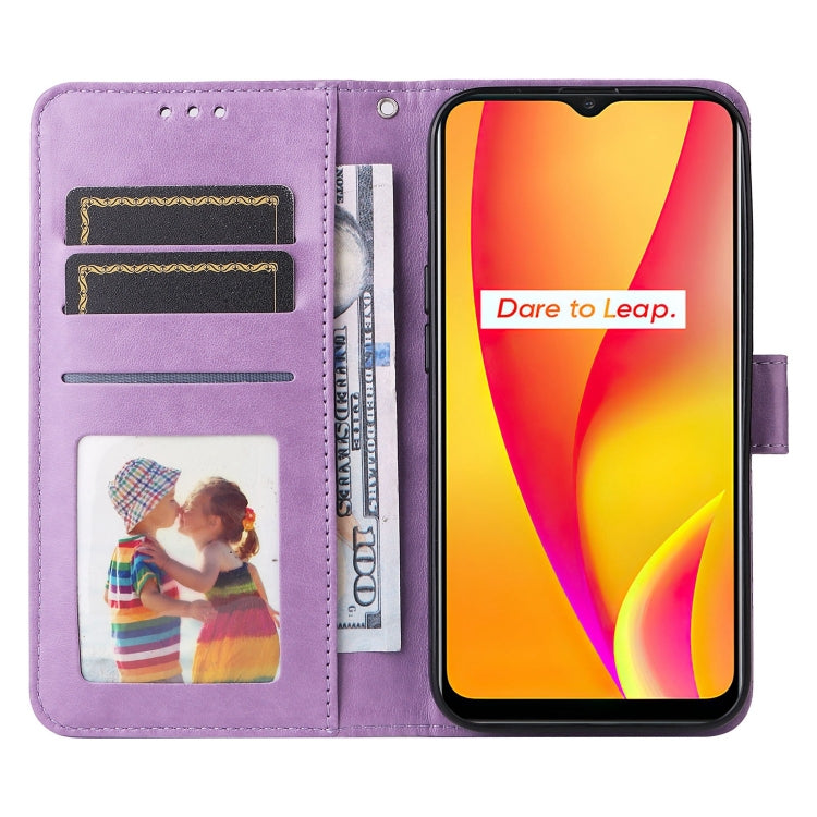 For OPPO Realme C15 / C12 / C25 Embossed Sunflower Leather Phone Case