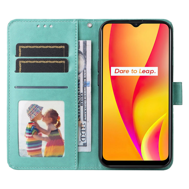 For OPPO Realme C15 / C12 / C25 Embossed Sunflower Leather Phone Case