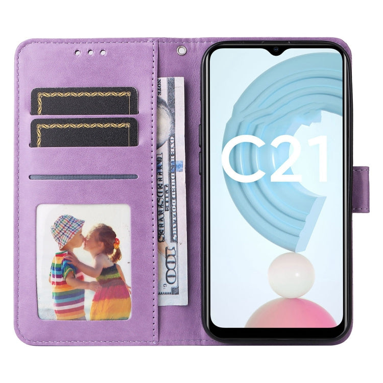 For OPPO Realme C21 / C21Y Embossed Sunflower Leather Phone Case