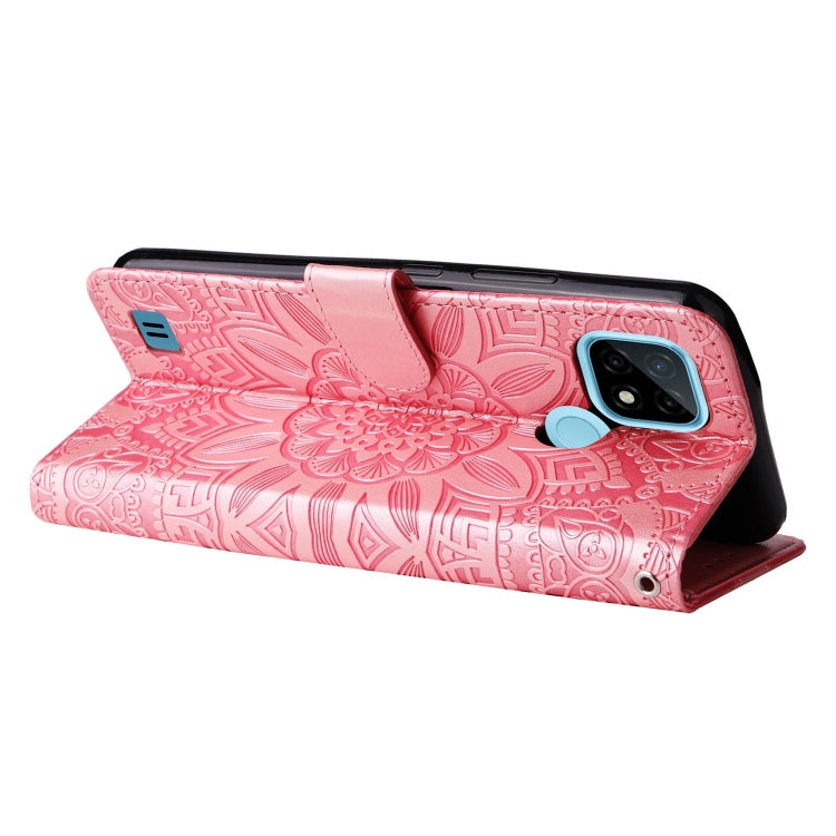 For OPPO Realme C21 / C21Y Embossed Sunflower Leather Phone Case