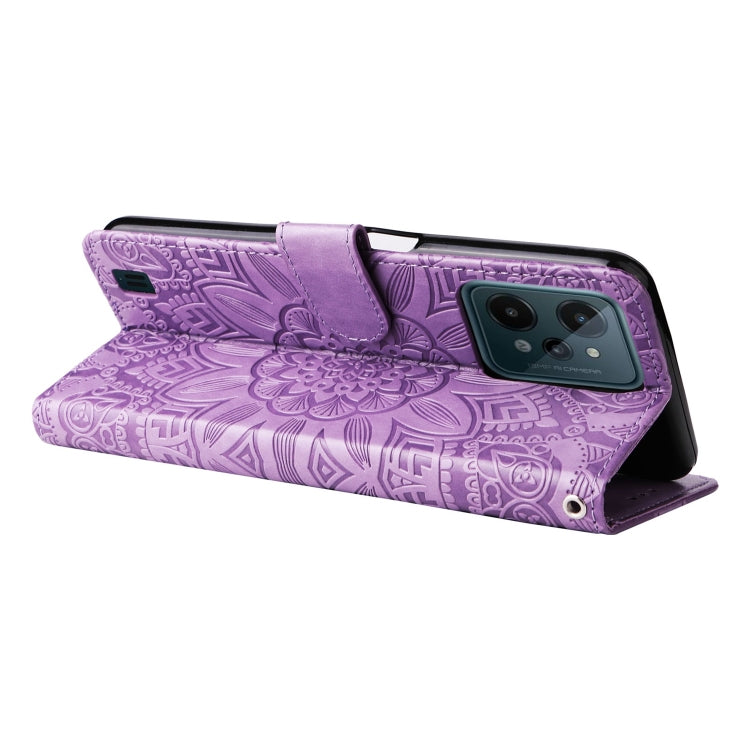 For OPPO Realme C31 Embossed Sunflower Leather Phone Case