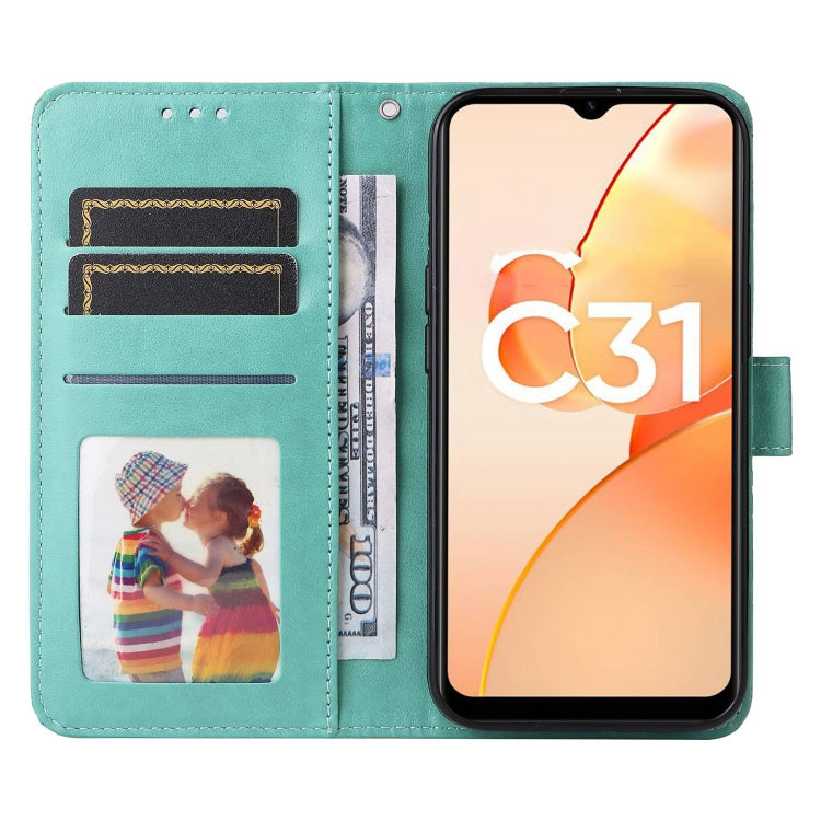 For OPPO Realme C31 Embossed Sunflower Leather Phone Case