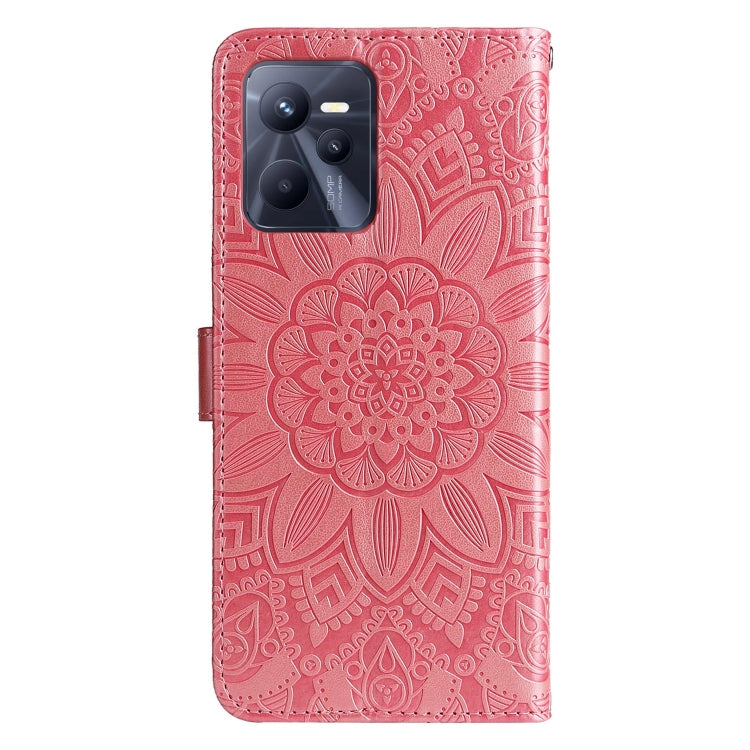 For OPPO Realme C35 4G / Narzo 50A Prime Embossed Sunflower Leather Phone Case