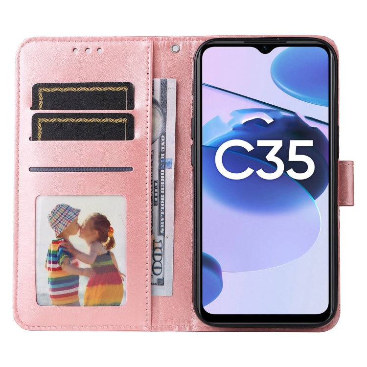 For OPPO Realme C35 4G / Narzo 50A Prime Embossed Sunflower Leather Phone Case