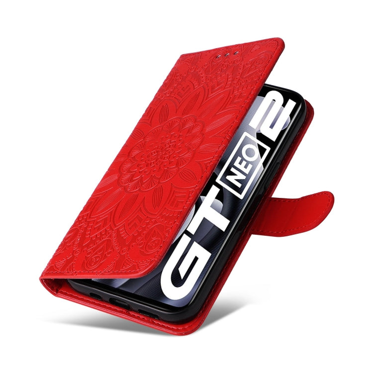 For OPPO Realme GT Neo2 Embossed Sunflower Leather Phone Case