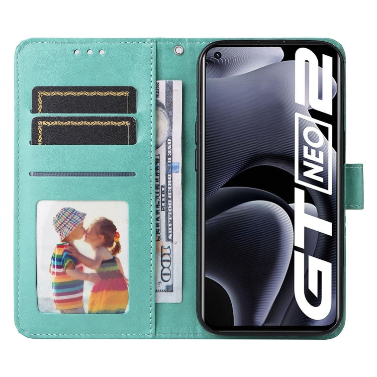 For OPPO Realme GT Neo2 Embossed Sunflower Leather Phone Case