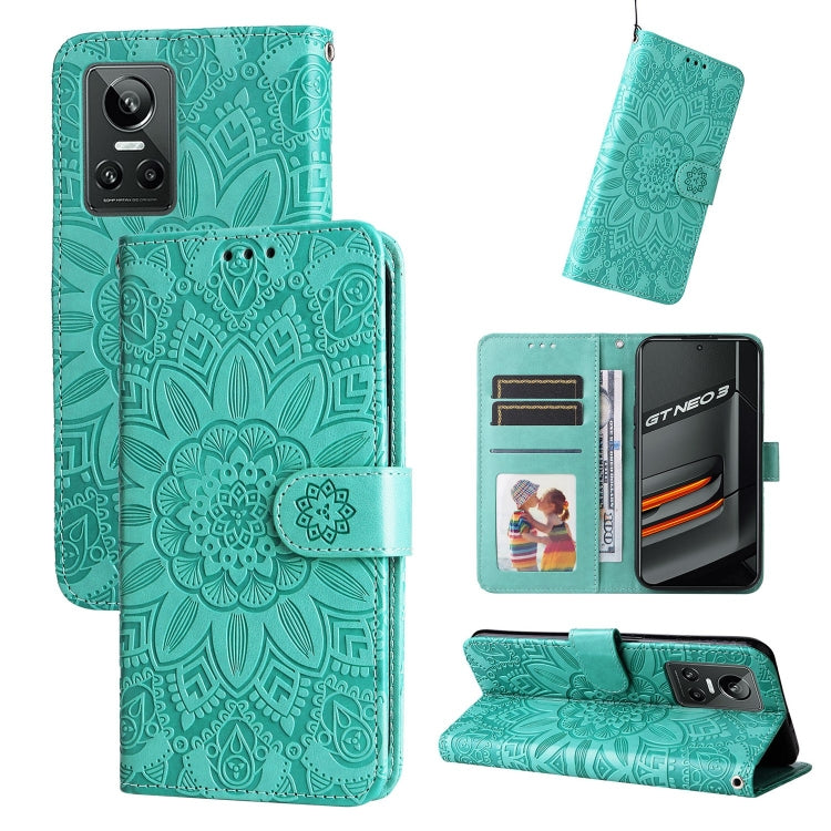 For OPPO Realme GT Neo3 Embossed Sunflower Leather Phone Case