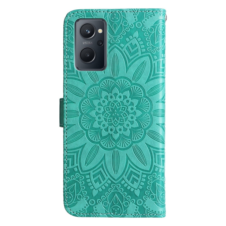For OPPO Realme 9i / A36 4G / A76 4G Embossed Sunflower Leather Phone Case