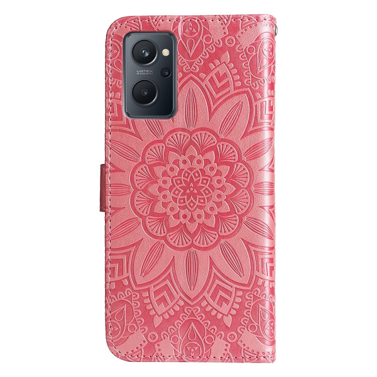 For OPPO Realme 9i / A36 4G / A76 4G Embossed Sunflower Leather Phone Case