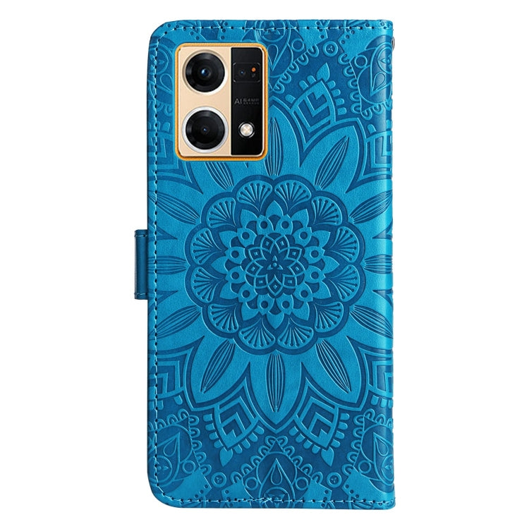 For OPPO Reno7 4G / F21 Pro Embossed Sunflower Leather Phone Case