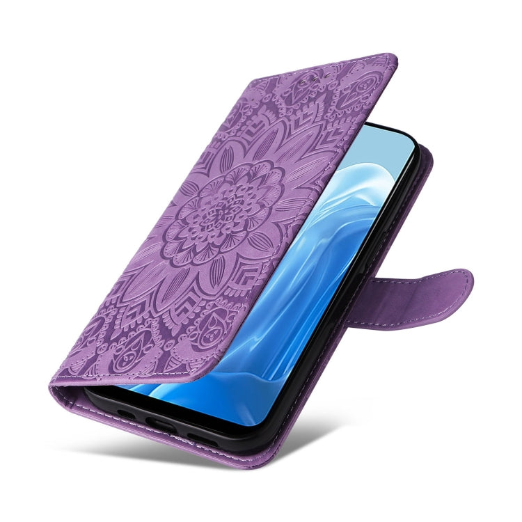 For OPPO Reno7 4G / F21 Pro Embossed Sunflower Leather Phone Case