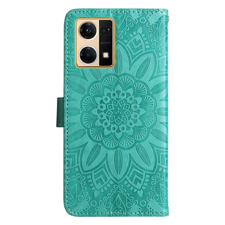 For OPPO Reno7 4G / F21 Pro Embossed Sunflower Leather Phone Case