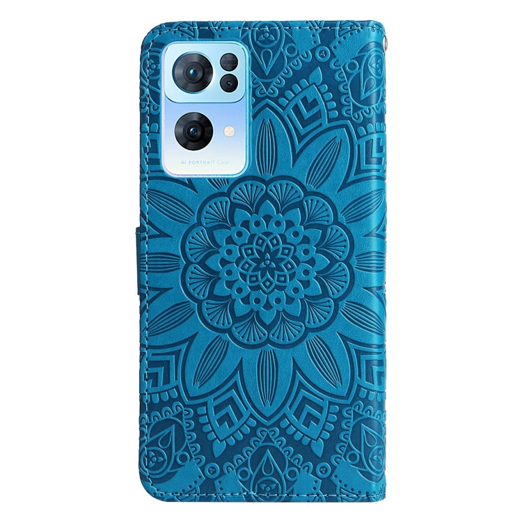 For OPPO Reno7 Pro 5G Embossed Sunflower Leather Phone Case