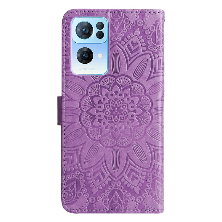 For OPPO Reno7 Pro 5G Embossed Sunflower Leather Phone Case