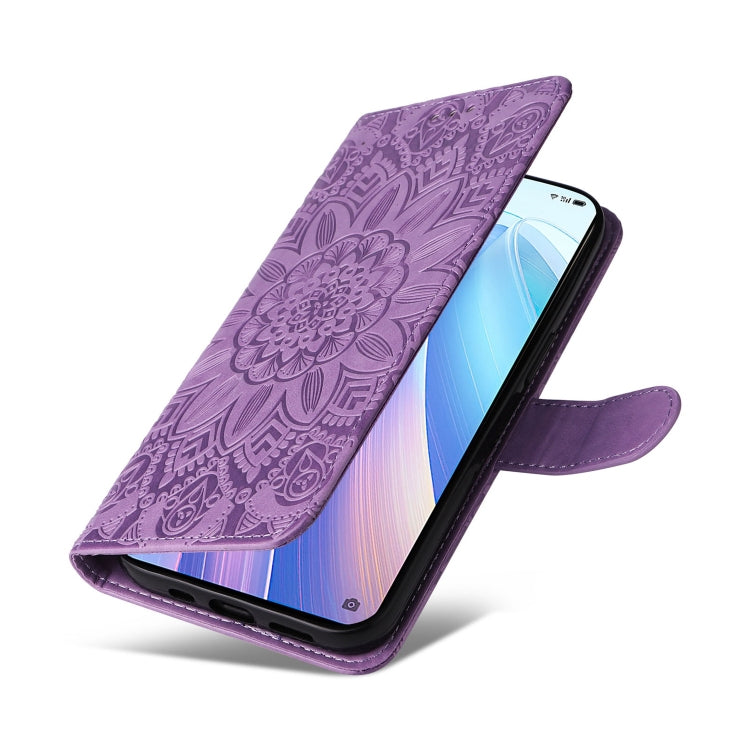 For OPPO Reno7 Pro 5G Embossed Sunflower Leather Phone Case