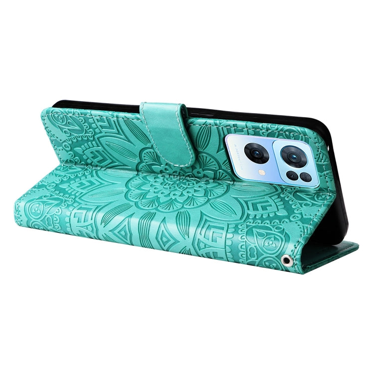 For OPPO Reno7 Pro 5G Embossed Sunflower Leather Phone Case