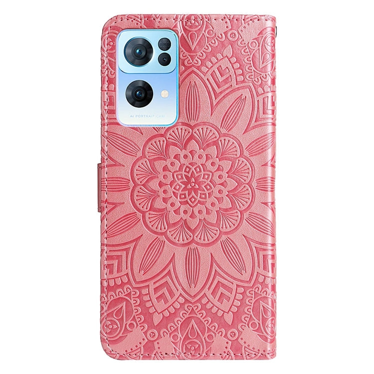 For OPPO Reno7 Pro 5G Embossed Sunflower Leather Phone Case