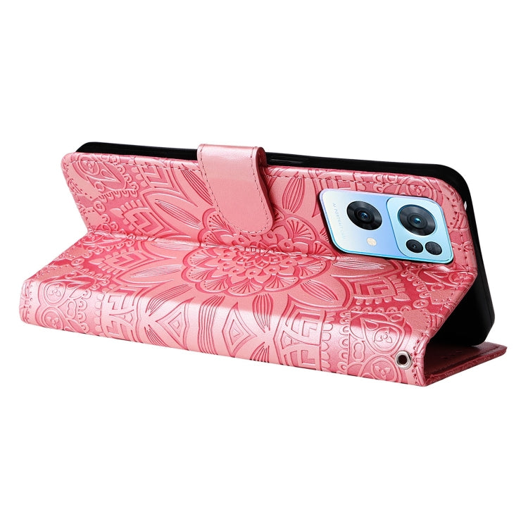 For OPPO Reno7 Pro 5G Embossed Sunflower Leather Phone Case