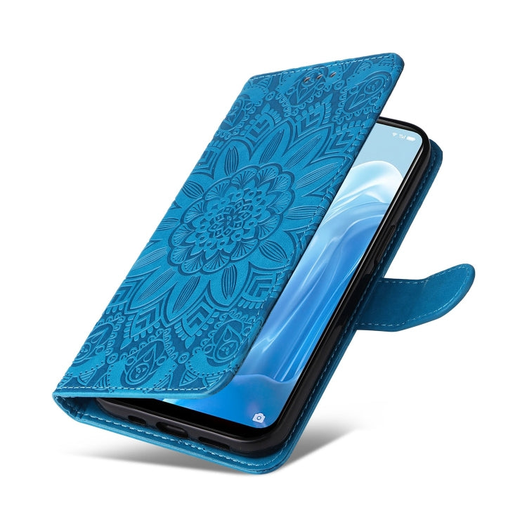 For OPPO Reno7 SE Embossed Sunflower Leather Phone Case