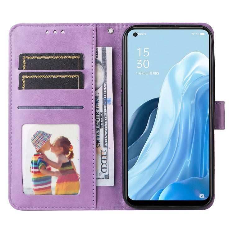 For OPPO Reno7 SE Embossed Sunflower Leather Phone Case