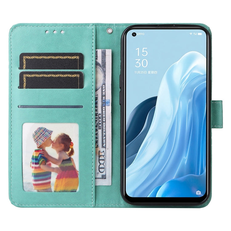 For OPPO Reno7 SE Embossed Sunflower Leather Phone Case