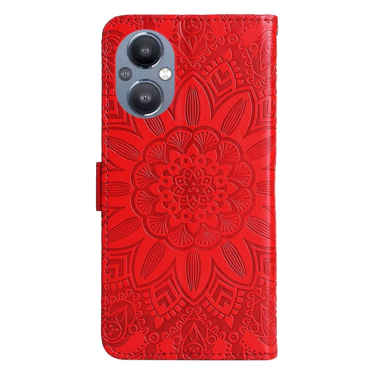 For OPPO Reno7 Z / OnePlus Nord N20 5G Embossed Sunflower Leather Phone Case