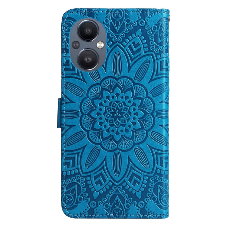 For OPPO Reno7 Z / OnePlus Nord N20 5G Embossed Sunflower Leather Phone Case