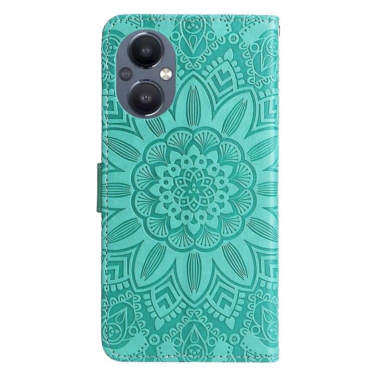 For OPPO Reno7 Z / OnePlus Nord N20 5G Embossed Sunflower Leather Phone Case