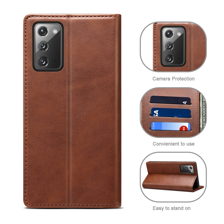 For Samsung Galaxy Note20 Calf Texture Horizontal Flip Leather Phone Case