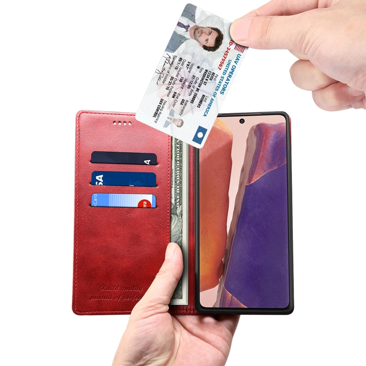For Samsung Galaxy Note20 Calf Texture Horizontal Flip Leather Phone Case