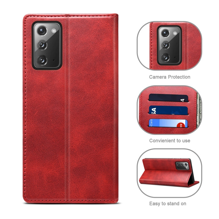 For Samsung Galaxy Note20 Calf Texture Horizontal Flip Leather Phone Case