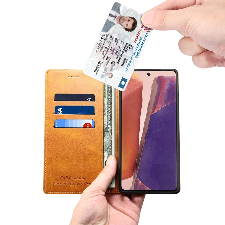 For Samsung Galaxy Note20 Calf Texture Horizontal Flip Leather Phone Case