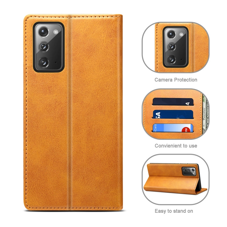 For Samsung Galaxy Note20 Calf Texture Horizontal Flip Leather Phone Case