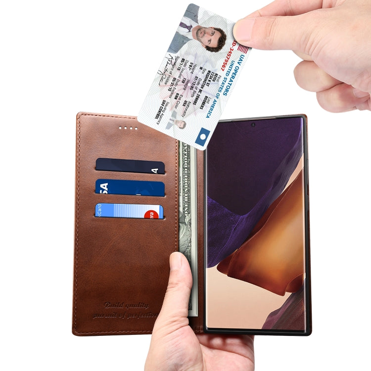 For Samsung Galaxy Note20 Ultra Calf Texture Horizontal Flip Leather Phone Case