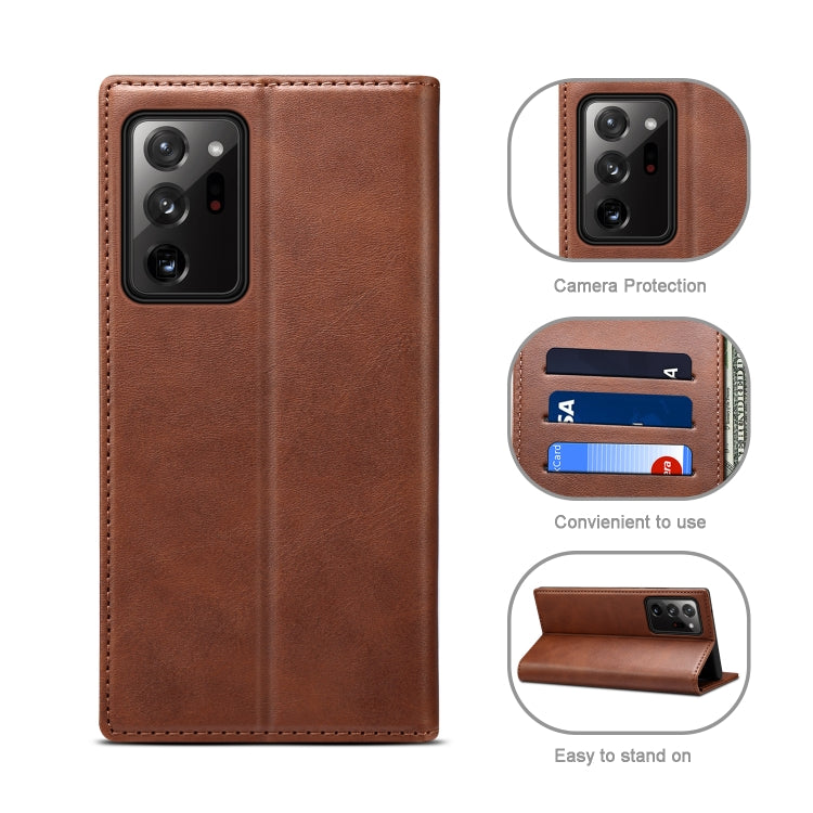 For Samsung Galaxy Note20 Ultra Calf Texture Horizontal Flip Leather Phone Case