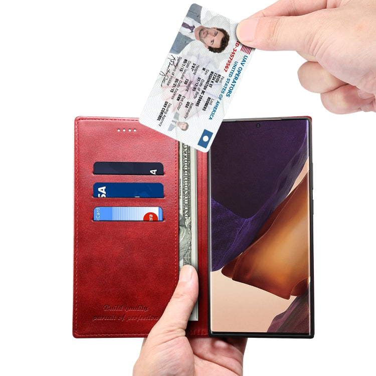 For Samsung Galaxy Note20 Ultra Calf Texture Horizontal Flip Leather Phone Case