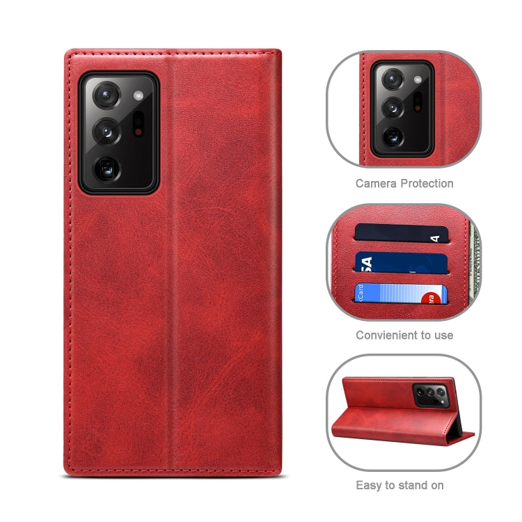 For Samsung Galaxy Note20 Ultra Calf Texture Horizontal Flip Leather Phone Case
