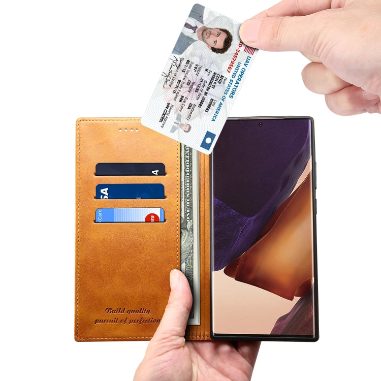 For Samsung Galaxy Note20 Ultra Calf Texture Horizontal Flip Leather Phone Case