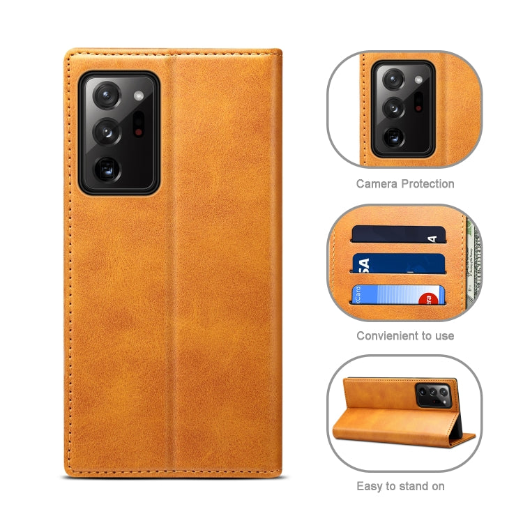 For Samsung Galaxy Note20 Ultra Calf Texture Horizontal Flip Leather Phone Case