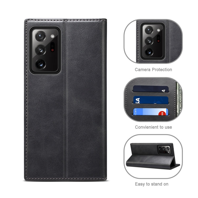 For Samsung Galaxy Note20 Ultra Calf Texture Horizontal Flip Leather Phone Case