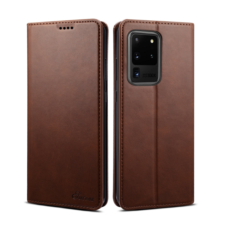 For Samsung Galaxy S20 Ultra Calf Texture Horizontal Flip Leather Phone Case